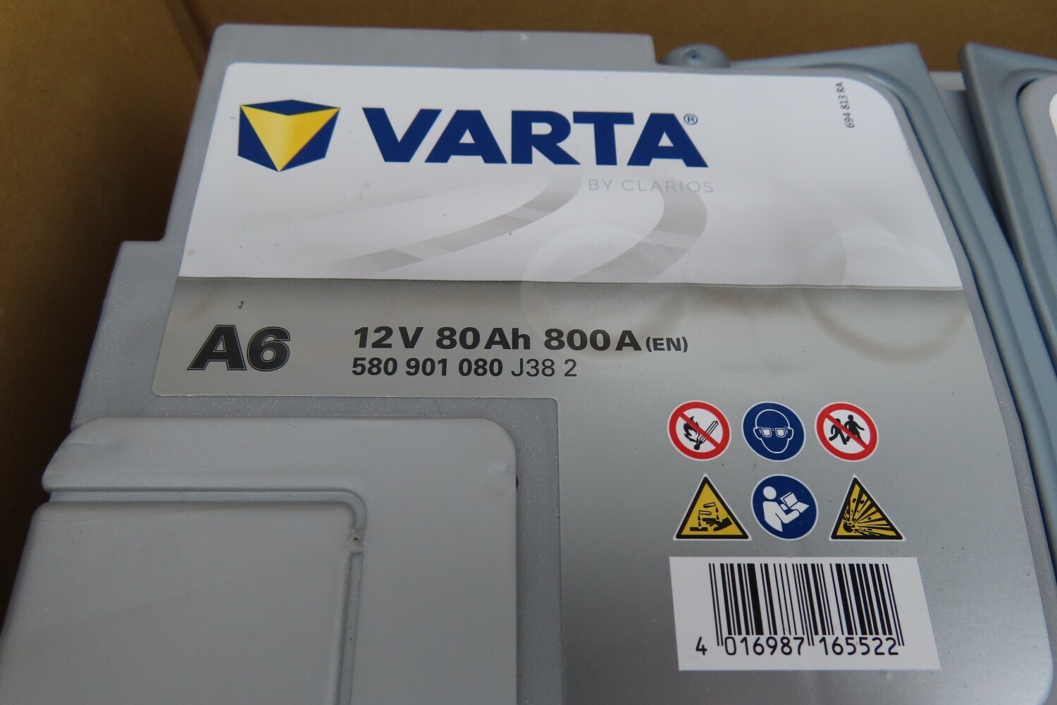 試しのみ】VARTA A6 バッテリー 580 901 080 J38ドイツ製ですか